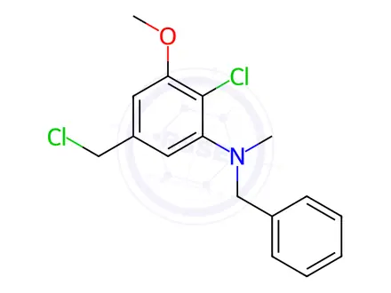 Chemical structure of N-Benzyl-2-chloro-5-(chloromethyl)-3-methoxy-N-methylaniline