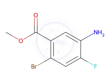 Chemical structure of 5-Amino-2-bromo-4-fluorobenzoic Acid Methyl Ester