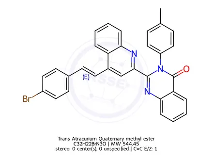 Chemical structure of Trans Atracurium Quaternary methyl ester