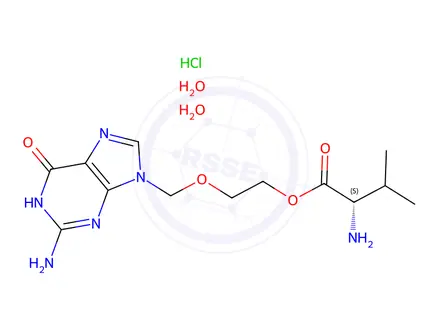 Chemical structure of Valacyclovir hydrochloride dihydrate