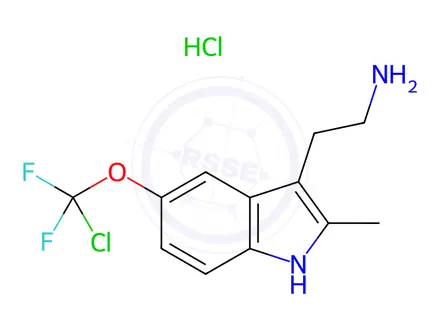 Chemical structure of 2-(5-(Chlorodifluoromethoxy)-2-methyl-1H-indol-3-yl)ethan-1-amine hydrochloride