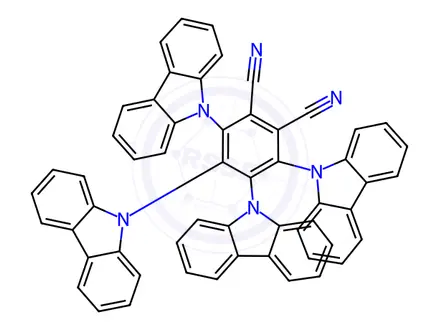 Chemical structure of 3,4,5,6-tetra(9H-carbazol-9-yl)phthalonitrile