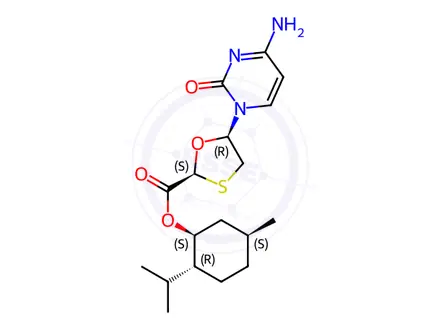 Chemical structure of ent-Lamivudine Acid (1S,2R,5S)-5-Methyl-2-isopropylcyclohexyl Ester