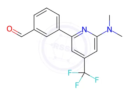 Chemical structure of 3-(6-(Dimethylamino)-4-(trifluoromethyl)pyridin-2-yl)benzaldehyde