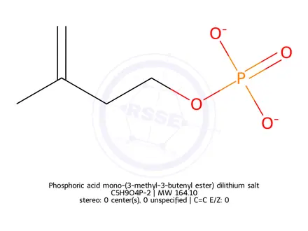 Chemical structure of Phosphoric acid mono-(3-methyl-3-butenyl ester) dilithium salt