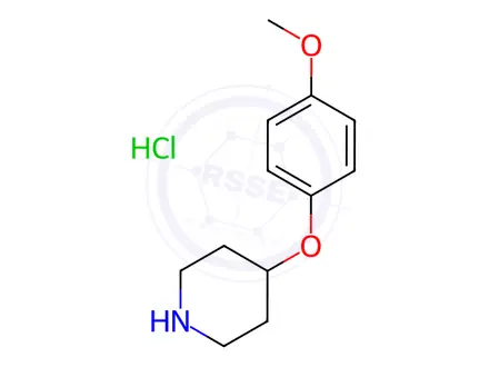 Chemical structure of 4-(4-Methoxyphenoxy)piperidine, HCl