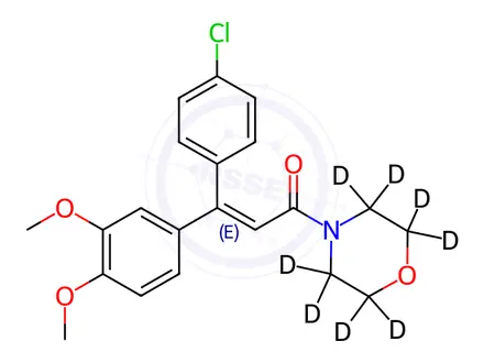 Chemical structure of Dimethomorph-d (morpholine-d8) (E/Z mixture) 99 atom % D