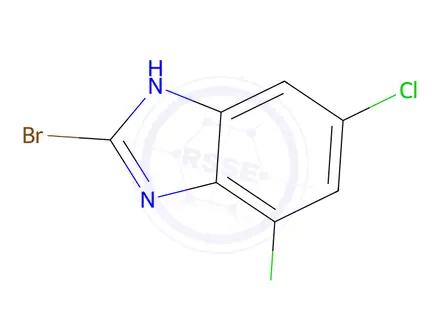 Chemical structure of 2-bromo-5,7-dichloro-1H-benzimidazole