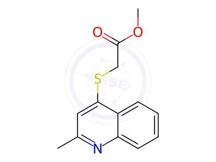 Chemical structure of Acetic acid, 2-[(2-methyl-4-quinolinyl)thio]-, methyl ester