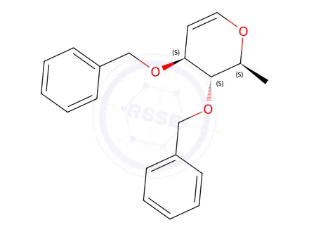 Chemical structure of (2S,3S,4S)-3,4-Bis(benzyloxy)-2-methyl-3,4-dihydro-2H-pyran