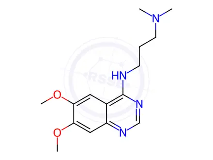 Chemical structure of N1-(6,7-dimethoxyquinazolin-4-yl)-N3,N3-dimethylpropane-1,3-diamine
