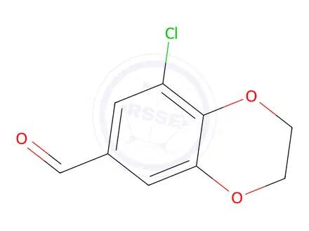 Chemical structure of 8-Chloro-2,3-dihydrobenzo[b][1,4]dioxine-6-carbaldehyde