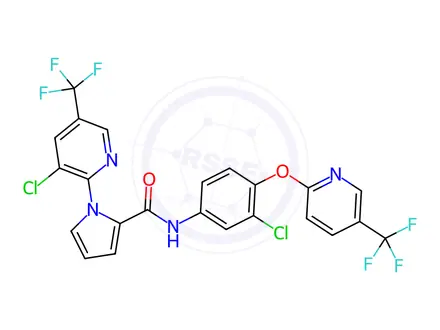 Chemical structure of N-(3-chloro-4-((5-(trifluoromethyl)pyridin-2-yl)oxy)phenyl)-1-(3-chloro-5-(trifluoromethyl)pyridin-2-yl)-1H-pyrrole-2-carboxamide