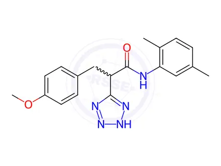 Chemical structure of N-(2,5-Dimethylphenyl)-3-(4-methoxyphenyl)-2-(2H-1,2,3,4-tetrazol-5-yl)propanamide