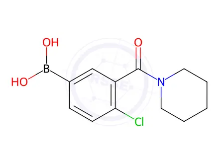 Chemical structure of 4-Chloro-3-(piperidine-1-carbonyl)phenylboronic acid