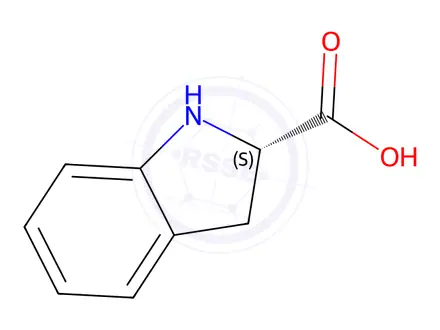 Chemical structure of (S)-(-)-Indoline-2-carboxylic acid