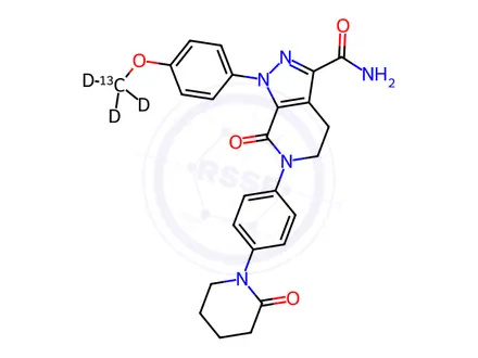 Chemical structure of Apixaban 13C D3
