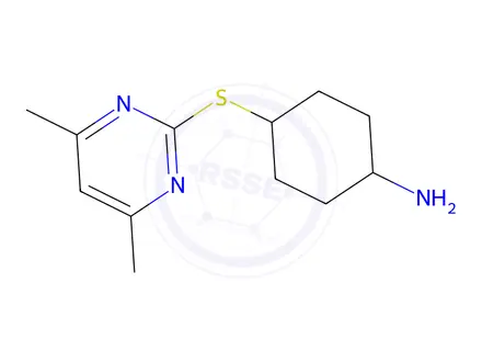 Chemical structure of 4-((4,6-Dimethylpyrimidin-2-yl)thio)cyclohexan-1-amine