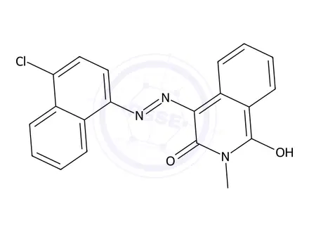 Chemical structure of 4-((4-Chloronaphthalen-1-yl)diazenyl)-1-hydroxy-2-methylisoquinolin-3(2H)-one