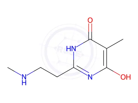 Chemical structure of 6-Hydroxy-5-methyl-2-(2-(methylamino)ethyl)pyrimidin-4(3h)-one