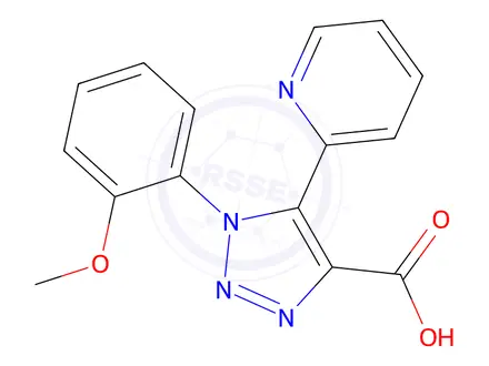 Chemical structure of 1-(2-methoxyphenyl)-5-pyridin-2-yl-1H-1,2,3-triazole-4-carboxylic acid