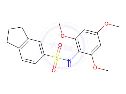 Chemical structure of N-(2,4,6-trimethoxyphenyl)-2,3-dihydro-1H-indene-5-sulfonamide