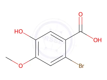 Chemical structure of 2-Bromo-5-hydroxy-4-methoxybenzoic Acid
