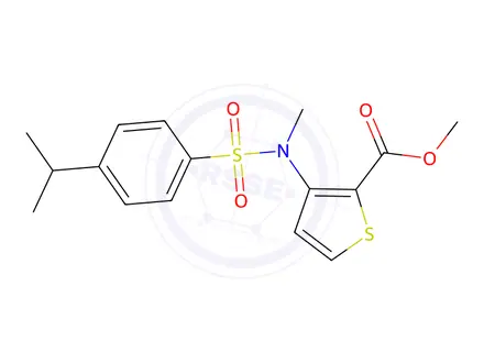 Chemical structure of Methyl 3-(4-isopropyl-N-methylphenylsulfonamido)thiophene-2-carboxylate