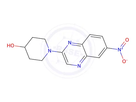 Chemical structure of 1-(6-Nitro-quinoxalin-2-yl)-piperidin-4-ol