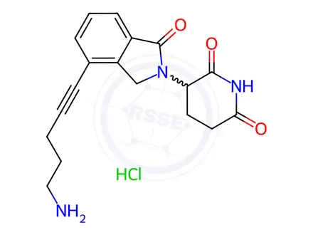 Chemical structure of Lenalidomide-propargyl-C2-NH2 (hydrochloride)