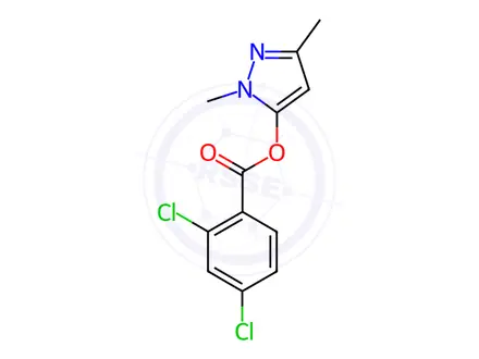 Chemical structure of 1,3-Dimethyl-1H-pyrazol-5-yl 2,4-dichlorobenzoate