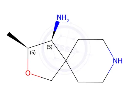Chemical structure of (3S,4S)-3-Methyl-2-oxa-8-azaspiro[4.5]decan-4-amine dihydrochloride