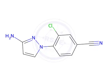 Chemical structure of 4-(3-Amino-1H-pyrazol-1-yl)-3-chlorobenzonitrile