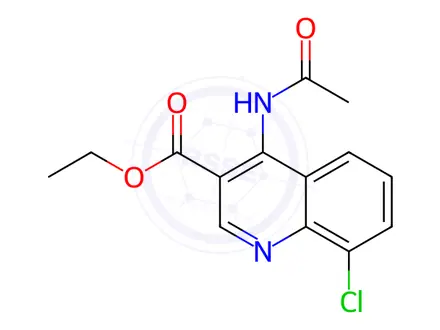 Chemical structure of Ethyl 4-acetamido-8-chloroquinoline-3-carboxylate