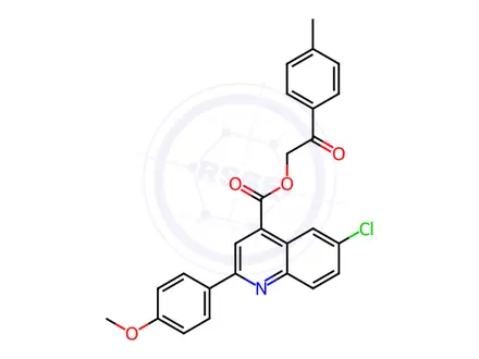 Chemical structure of 2-Oxo-2-(p-tolyl)ethyl 6-chloro-2-(4-methoxyphenyl)quinoline-4-carboxylate