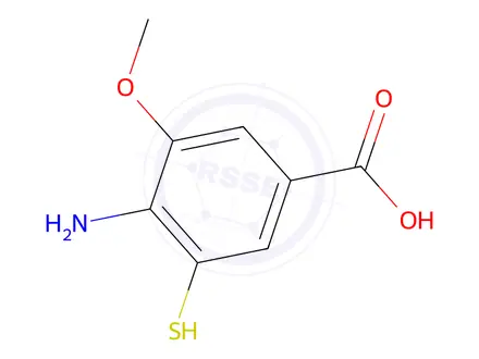 Chemical structure of 4-Amino-3-mercapto-5-methoxybenzoic acid