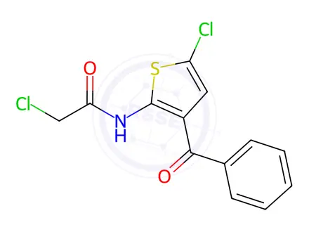 Chemical structure of N-(3-Benzoyl-5-chlorothiophen-2-yl)-2-chloroacetamide