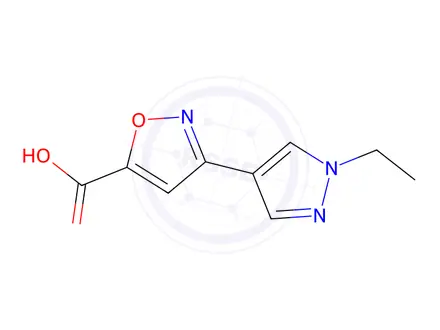 Chemical structure of 3-(1-Ethyl-1H-pyrazol-4-yl)-isoxazole-5-carboxylic acid