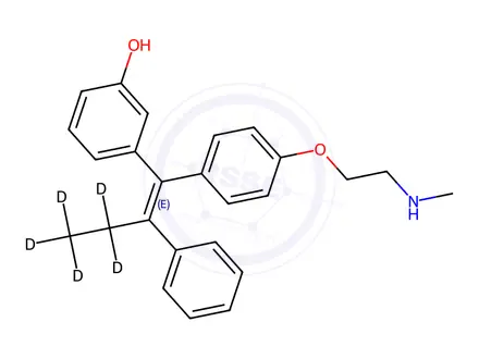 Chemical structure of N-Desmethyl Droloxifene-d5