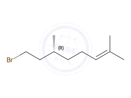 Chemical structure of (R)-(-)-Citronellyl bromide