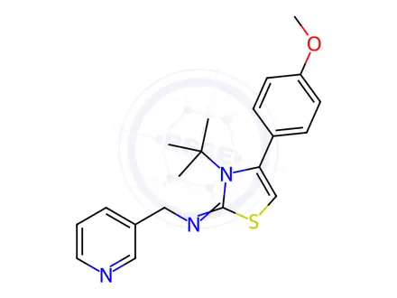Chemical structure of N-[(2Z)-3-tert-Butyl-4-(4-methoxyphenyl)-2,3-dihydro-1,3-thiazol-2-ylidene]-1-(pyridin-3-yl)methanamine