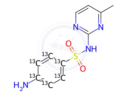Chemical structure of Sulfamerazine-13C6