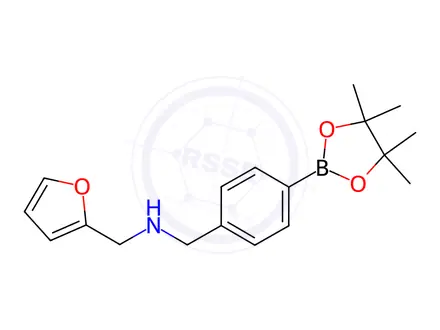 Chemical structure of 4-(2-Furfuryl)aminomethylphenylboronic acid pinacol ester