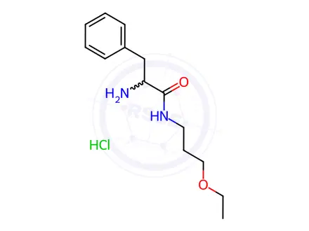 Chemical structure of 2-Amino-N-(3-ethoxypropyl)-3-phenylpropanamidehydrochloride