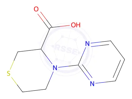 Chemical structure of 4-(Pyrimidin-2-yl)thiomorpholine-3-carboxylic acid