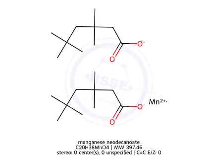 Chemical structure of manganese neodecanoate
