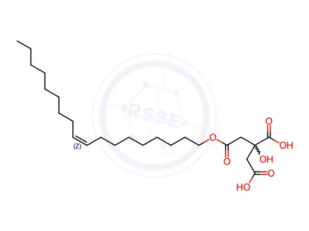Chemical structure of (Z)-9-octadecenyl dihydrogen 2-hydroxypropane-1,2,3-tricarboxylate
