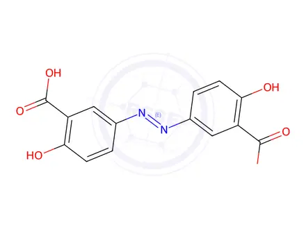 Chemical structure of Olsalazine-d3,15N sodium