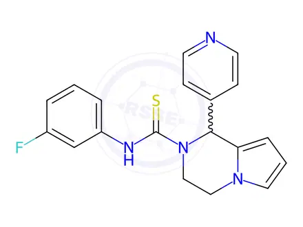 Chemical structure of N-(3-Fluorophenyl)-1-(pyridin-4-yl)-3,4-dihydropyrrolo[1,2-a]pyrazine-2(1H)-carbothioamide