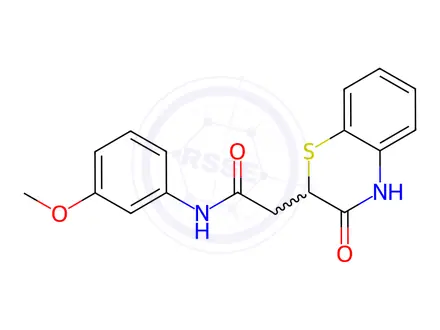 Chemical structure of N-(3-Methoxyphenyl)-2-(3-oxo-3,4-dihydro-2H-1,4-benzothiazin-2-yl)acetamide